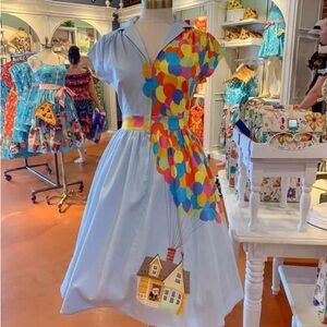 Disney Dress Shop Pixar Up Balloon Blue Fit & Flare Dress SMALL